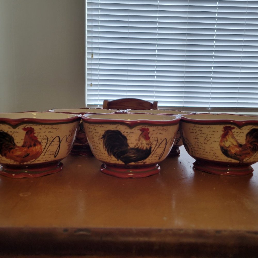 Discontinued Tuscan Rooster Ice Cream Bowls (set of 2)